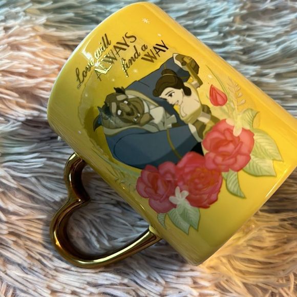 Disney Beauty & the Beast “Love Will Always Find The Way” Cup with Heart Handle - Picture 3 of 7